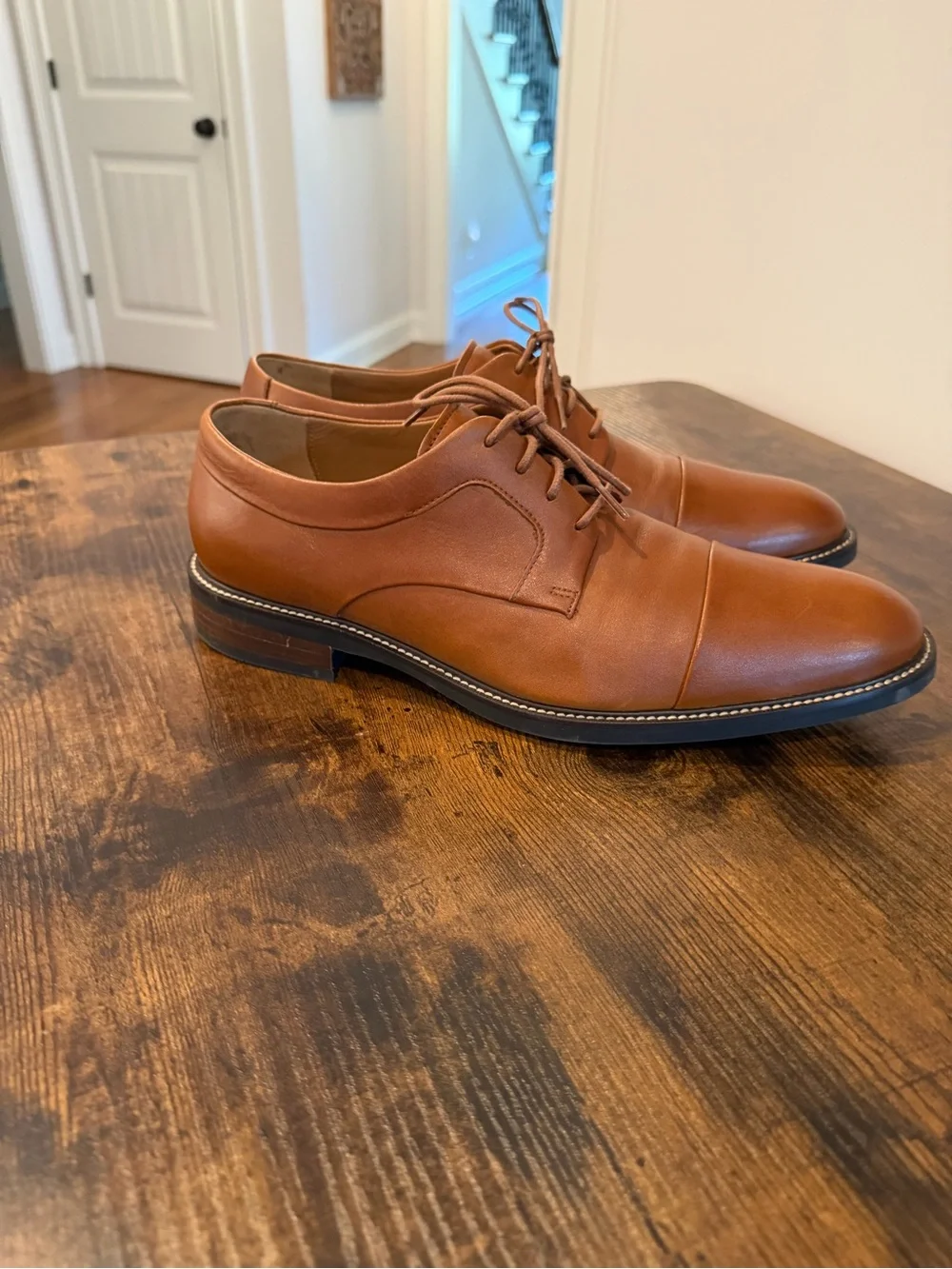 Cole Haan Warren Cap Ox Men’s Dress Shoes in British Tan*video*